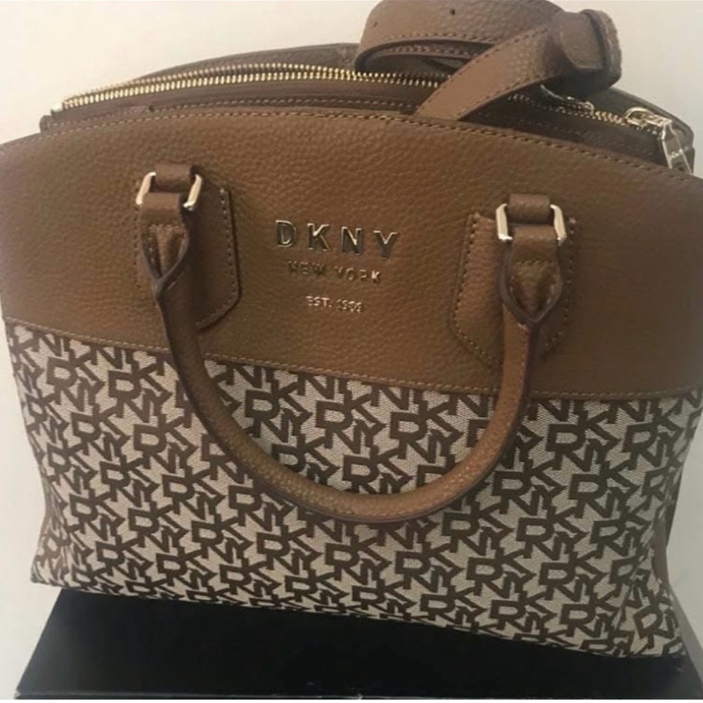 DKNY Brown and Cream Satchel - Picture 3 of 7